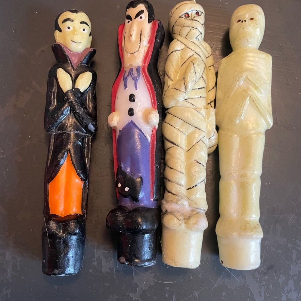 Vintage Halloween Character Candles 6in tall not perfect